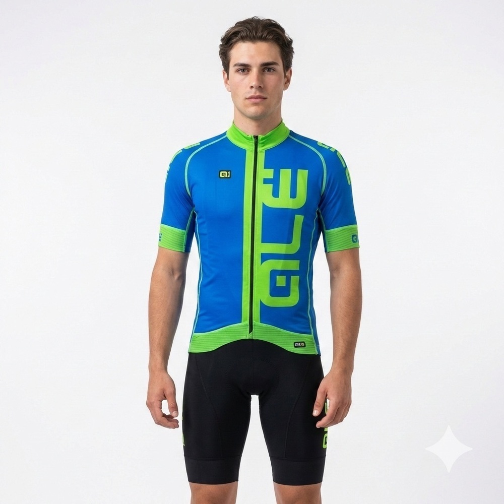 Alé Men’s PRR 2.0 Race Fit Cycling Jersey Medium Blue Green